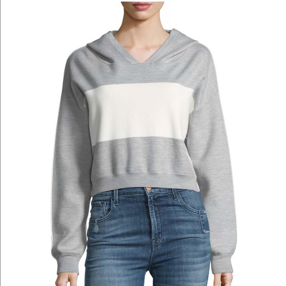 Alice and Olivia grey and white hoodie